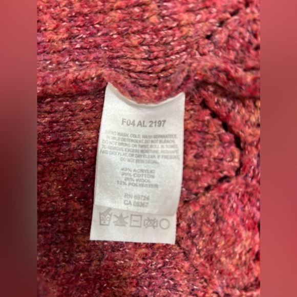 COLUMBIA Wool Cotton Blend Knit Outdoor Zip up Maroon Pink Sweater Size Small - Picture 11 of 15